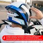 Capacete Fechado Racer1 Rc1 Icone Branco Preto Azul