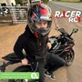 Capacete Fechado Racer1 Rc1 Icone Preto Cinza Vermelho