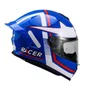 Capacete Fechado Racer1 Rc1 Nava Azul Branco Vermelho