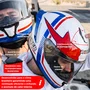 Capacete Fechado Racer1 Rc1 Nava Branco Azul Vermelho Mais Viseira Rc1 Fume