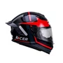 Capacete Fechado Racer1 Rc1 Nava Preto Cinza Vermelho