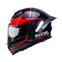 Capacete Fechado Racer1 Rc1 Nava Preto Cinza Vermelho