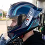 Capacete Fechado Racer1 Rc1 Octane Azul Cinza Vermelho
