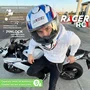 Capacete Fechado Racer1 Rc1 Octane Branco Azul Vermelho Mais Viseira Rc1 Fume