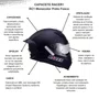 Capacete Fechado Racer1 Rc1 Preto Fosco