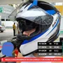 Capacete Fechado Racer1 Rc2 Start Attitude Preto Branco Azul