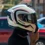 Capacete Fechado Racer1 Rc2 Start Brave Branco Preto Vermelho