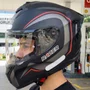 Capacete Fechado Racer1 Rc2 Start Brave Preto Cinza Vermelho