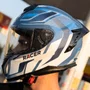Capacete Fechado Racer1 Rc2 Start Spirit Azul Branco Prata