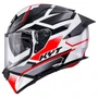Capacete Fechado Kyt R2R Parsec Branco Vermelho