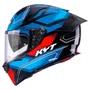 Capacete Fechado Kyt R2R Parsec Preto Azul Vermelho