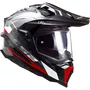 Capacete Ls2 Explorer C Mx701 Frontier Titanium Vermelho