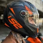 Capacete Fechado LS2 FF358 Tank Camo Preto Laranja Fosco