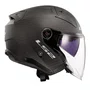 Capacete Aberto LS2 Infinity 2 C Solid Carbon Preto Fosco