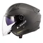 Capacete Aberto LS2 Infinity 2 C Solid Carbon Preto Fosco