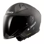 Capacete Aberto LS2 Infinity 2 C Solid Carbon Preto Fosco