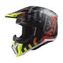 Capacete Motocross Ls2 Mx703 X Force C Barrier Amarelo Vermelho