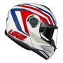 Capacete Articulado LS2 Strobe 2 Phantom Branco Azul Vermelho