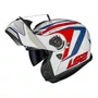 Capacete Articulado LS2 Strobe 2 Phantom Branco Azul Vermelho