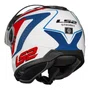 Capacete Articulado LS2 Strobe 2 Phantom Branco Azul Vermelho