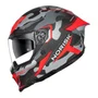 Capacete Fechado Norisk Rock C/ Oculos Solar Tactical Preto Vermelho