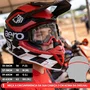 Capacete Off Road Asw R3 Victorious Preto Branco Vermelho