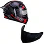Capacete Fechado Racer1 Rc1 Icone Preto Cinza Vermelho Mais Viseira Rc1 Fume