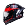 Capacete Fechado Racer1 Rc1 Nava Preto Cinza Vermelho Mais Viseira Rc1 Fume
