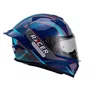 Capacete Fechado Racer1 Rc1 Octane Azul Cinza Vermelho Mais Viseira Rc1 Fume