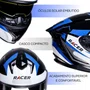 Capacete Fechado Racer1 Rc2 Start Attitude Preto Branco Azul