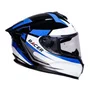 Capacete Fechado Racer1 Rc2 Start Attitude Preto Branco Azul