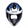 Capacete Fechado Racer1 Rc2 Start Attitude Preto Branco Azul