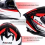 Capacete Fechado Racer1 Rc2 Start Attitude Preto Branco Vermelho