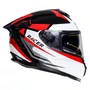 Capacete Fechado Racer1 Rc2 Start Attitude Preto Branco Vermelho
