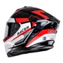 Capacete Fechado Racer1 Rc2 Start Attitude Preto Branco Vermelho