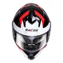 Capacete Fechado Racer1 Rc2 Start Attitude Preto Branco Vermelho