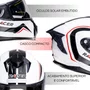 Capacete Fechado Racer1 Rc2 Start Brave Branco Preto Vermelho