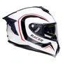 Capacete Fechado Racer1 Rc2 Start Brave Branco Preto Vermelho