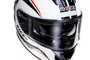 Capacete Fechado Racer1 Rc2 Start Brave Branco Preto Vermelho