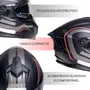 Capacete Fechado Racer1 Rc2 Start Brave Preto Cinza Vermelho