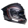 Capacete Fechado Racer1 Rc2 Start Brave Preto Cinza Vermelho