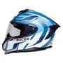 Capacete Fechado Racer1 Rc2 Start Spirit Azul Branco Prata