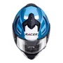 Capacete Fechado Racer1 Rc2 Start Spirit Azul Branco Prata