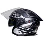 Capacete Aberto Racer1 Rc3 Wind-R Glory Preto Cinza Prata