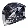 Capacete Aberto Racer1 Rc3 Wind-R Glory Preto Cinza Prata