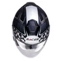 Capacete Aberto Racer1 Rc3 Wind-R Glory Preto Cinza Prata