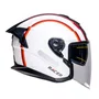 Capacete Aberto Racer1 Rc3 Wind-R Voyager Branco Vinho Preto Laranja