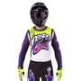 Conjunto Alpinestars Supertech SX Dirt Studios Branco Roxo Amarelo
