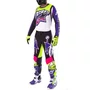 Conjunto Alpinestars Supertech SX Dirt Studios Branco Roxo Amarelo