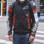 Jaqueta Alpinestars Zaca Air Preto Branco Vermelho Fluor